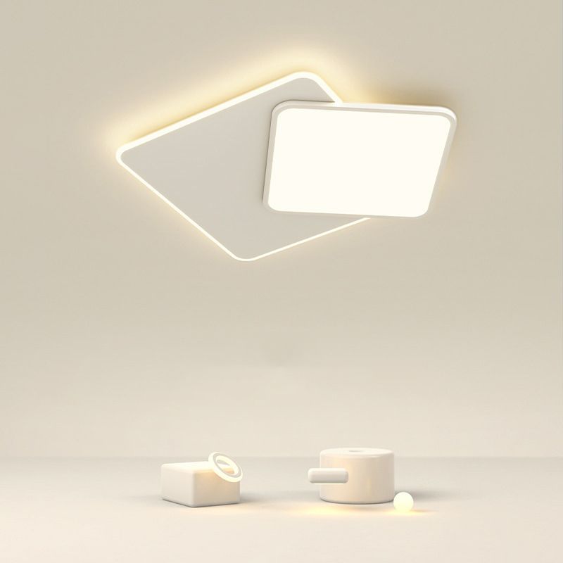 LED White Ceiling Light Modern Square Flush Mount Lighting for Foyer