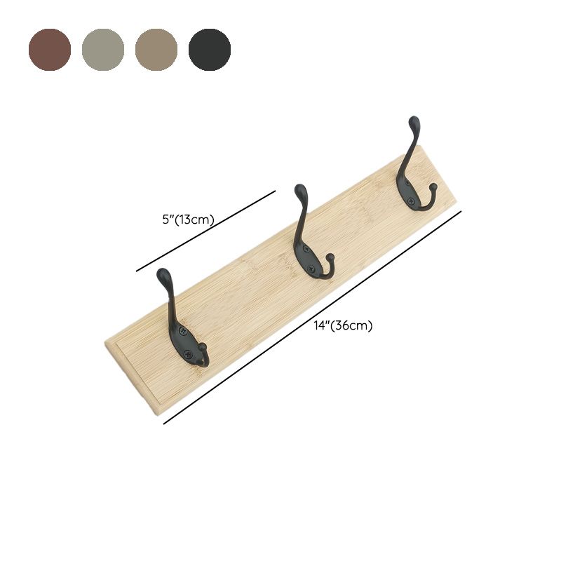 Modern Coat Rack Wood Framed Wall-Mounted Coat Hanger with Hooks