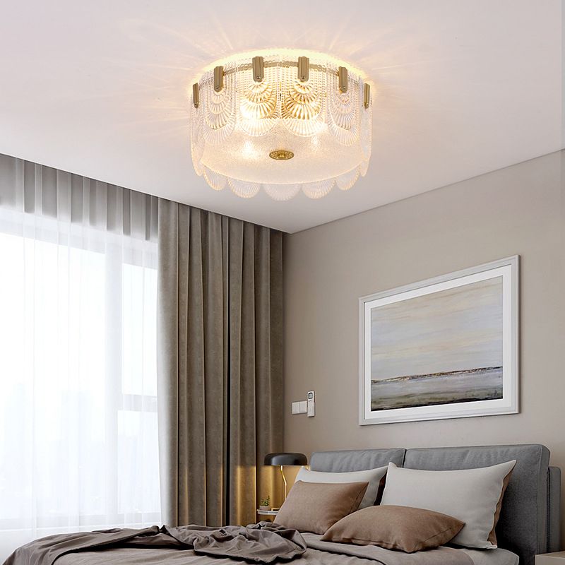 Glass Geometric Flush Mount Lights Contemporary Style Multi Lights Flush Mount Fixture