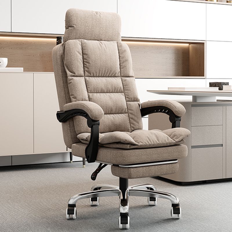 Linen Ergonomic Swivel Office Chair Height-adjustable Office Chair