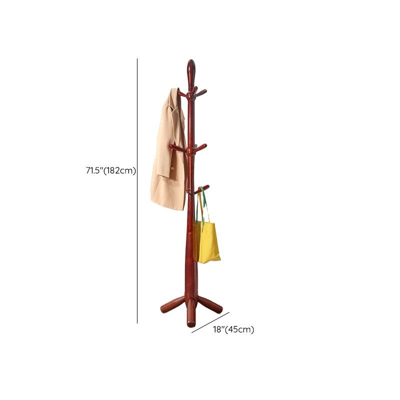 Modern Hall Stand Wood Framed Free Standing with Hooks Coat Rack