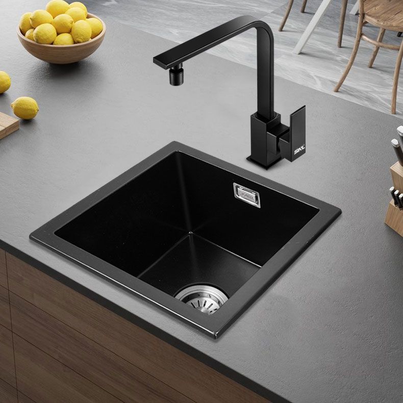 Modern Single Bowl Kitchen Sink Quartz Kitchen Sink with Basket Strainer