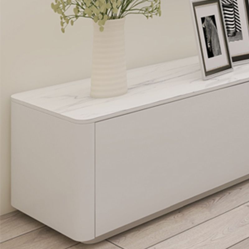 White TV Stand Contemporary TV Console with Drawers for Living Room