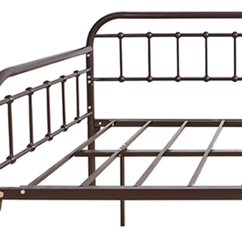 Contemporary Iron Daybed Mattress Included Kids Bed with Guardrail