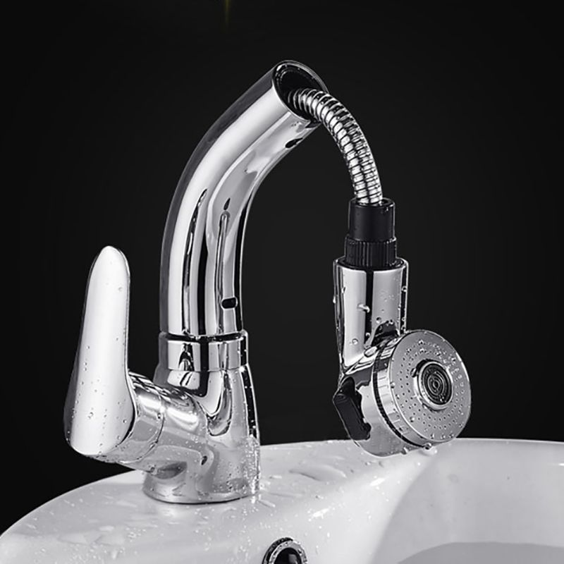 Vessel Sink Bathroom Faucet Swivel Spout Single Handle Faucet with Pull down Sprayer
