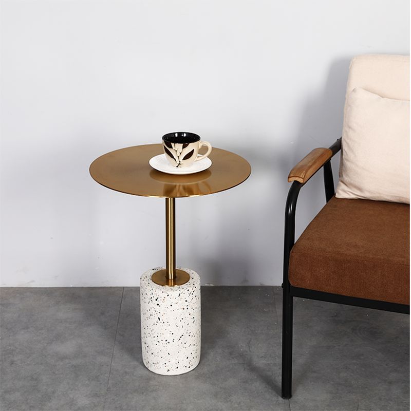 Mid-century Modern Cocktail Table Metal Iron Round Coffee Table with Top