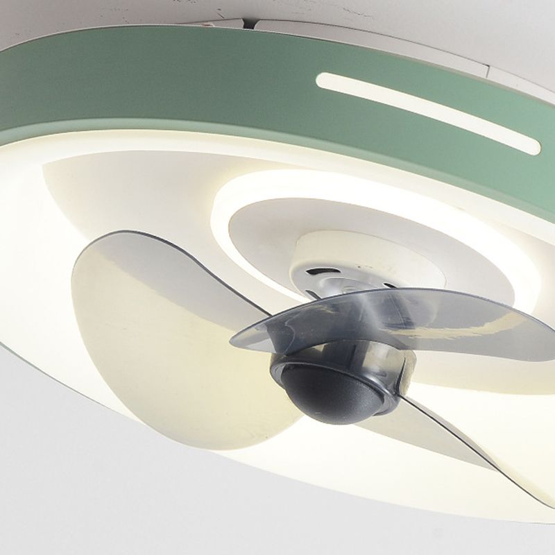 Metal LED Ceiling Fan Lamp Simplicity Style Ceiling Mounted Light