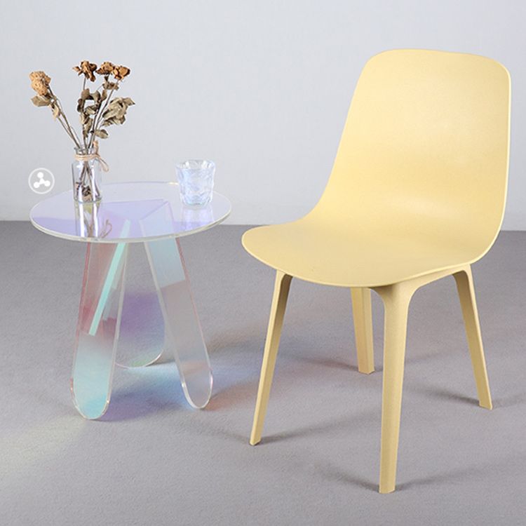 Contemporary Plastic Patio Dining Side Chair Armles Indoor-Outdoor Chair