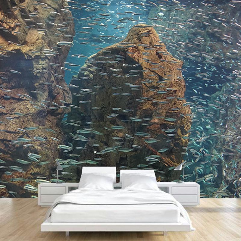 Eco-friendly Seabed Murals Photography Mildew Resistant Wall Murals for Bathroom