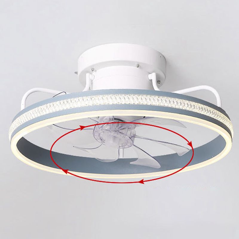 Modern Circle Ceiling Fan Lights Metal LED Ceiling Fan for Bedroom