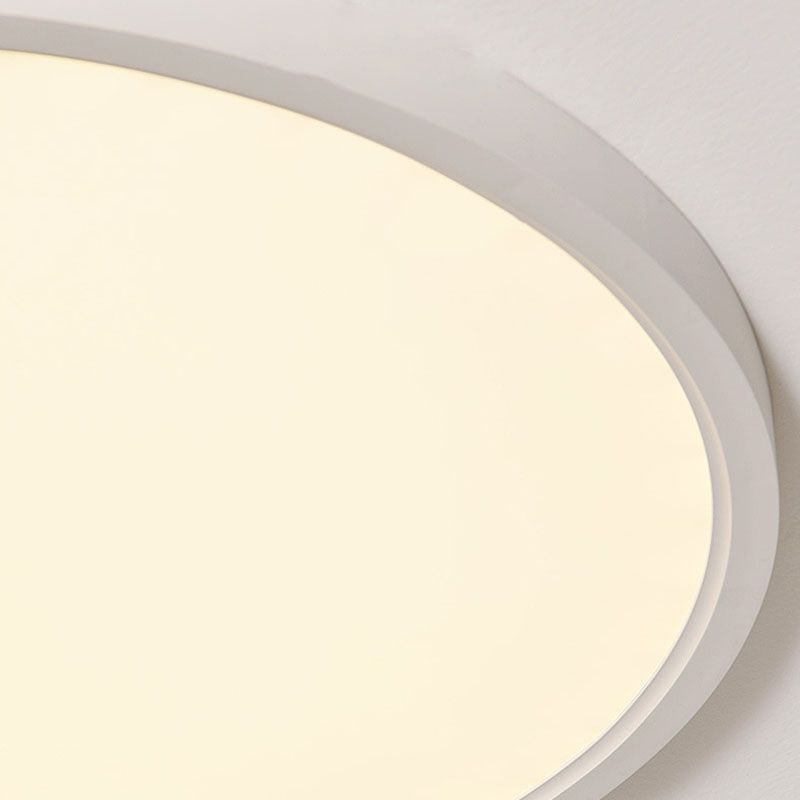 White Acrylic Ceiling Fixture in Modern Minimalist Circular LED Flush Mount for Bedroom