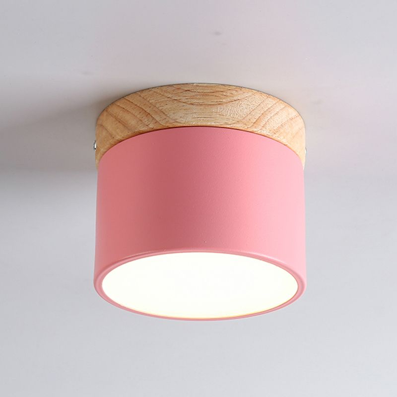 Modern Style Cylindrical Shape Ceiling Lamp Metal 1 Light Ceiling Lighting for Living Room