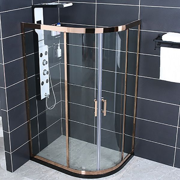 Neo-round Stainless Steel Shower Enclosure with Double Door Handles