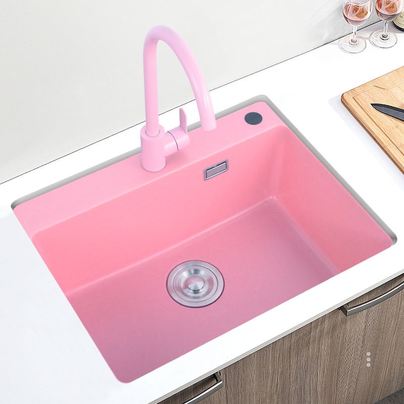 Quartz Kitchen Sink Contemporary Single Bowl Kitchen Sink with Drain Assembly