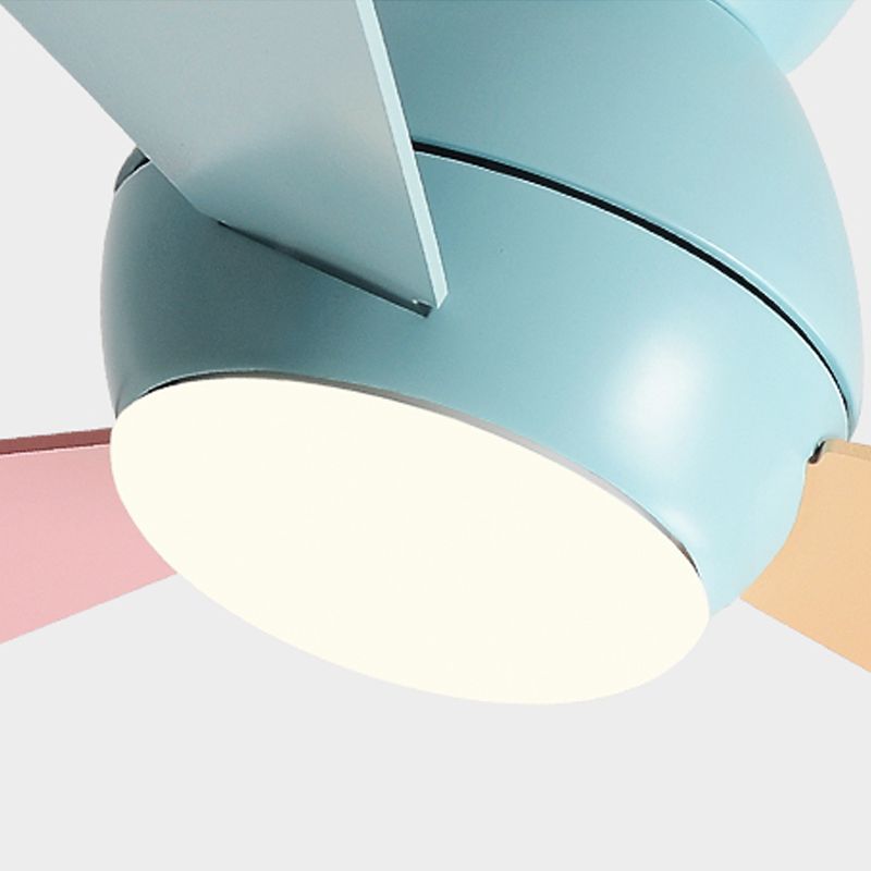 Colorful LED Ceiling Fan Light Modern Metal 1 Light LED Ceiling Fan for Children's Room