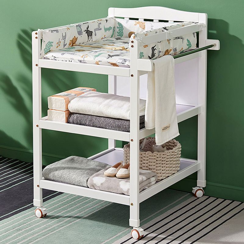 Modern Wooden Changing Table Arch Top Baby Changing Table with Shelf