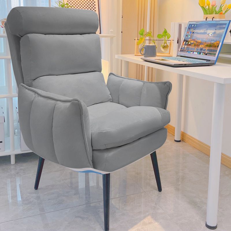 Modern Armless Office Chair Leather Desk Chair without Wheels