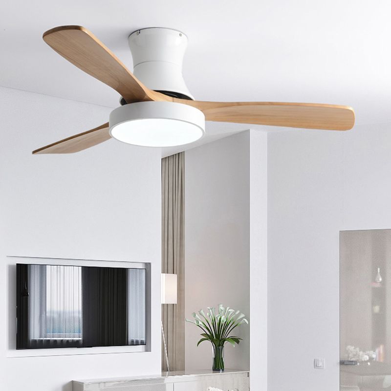 Wooden Ceiling Fan Light Fixture Modern LED Ceiling Lamp for Bedroom