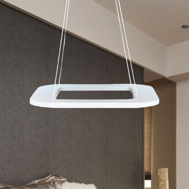 Simplicity Square LED Chandelier Light Acrylic 1/2/3 Light Office Ceiling Pendant in Warm/White/Natural Light