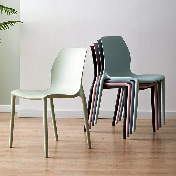 Contemporary Plastic  Dining Side Chair Stackable Side Chair Set for Dining Room