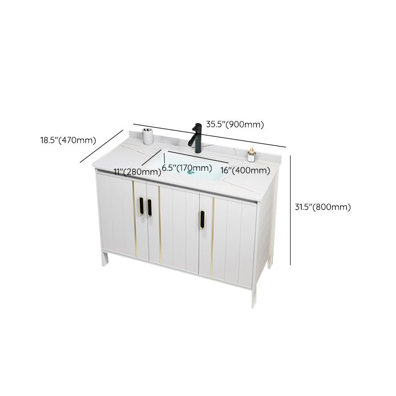 Metal Sink Vanity Freestanding Bathroom Sink Vanity with Single Sink