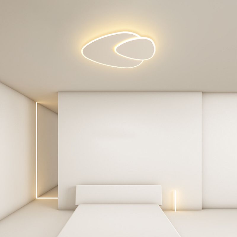 White 2-Light Flush Mount Lighting LED Modernism Ceiling Light for Bedroom