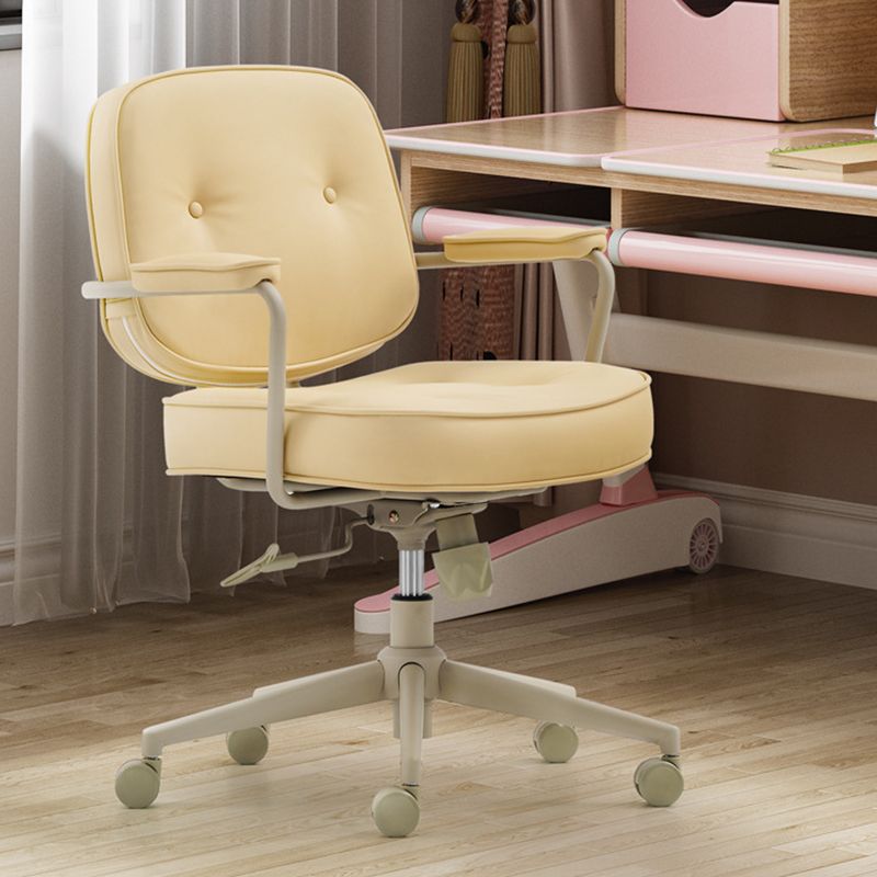 Modern Padded Arms Office Chair Leather No Distressing Ergonomic Desk Chair