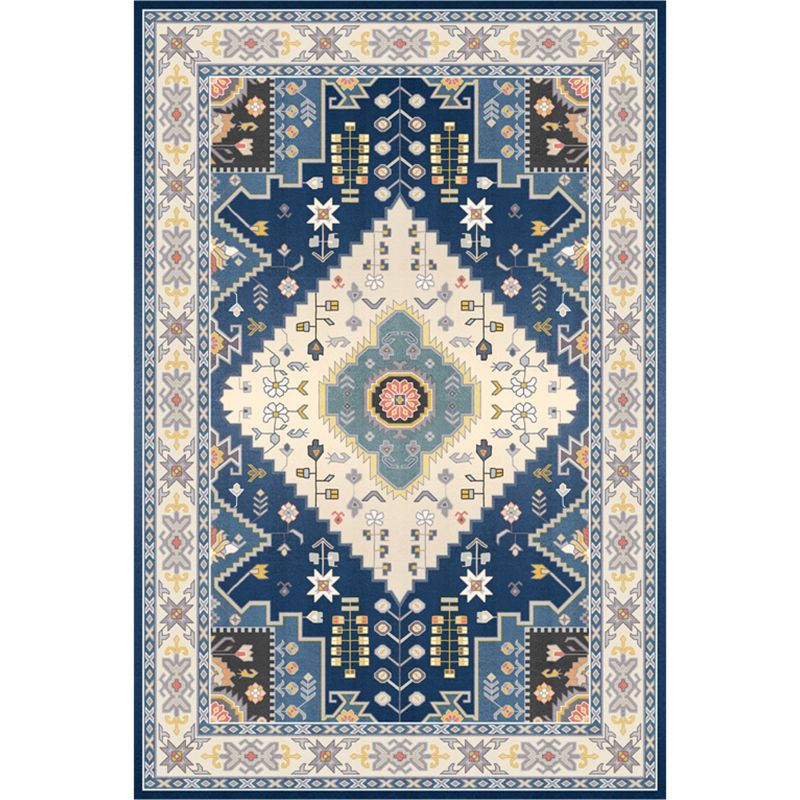 Nice Moroccan Rug Multi Colored Symmetric Print Carpet Non-Slip Machine Washable Pet Friendly Rug for Room