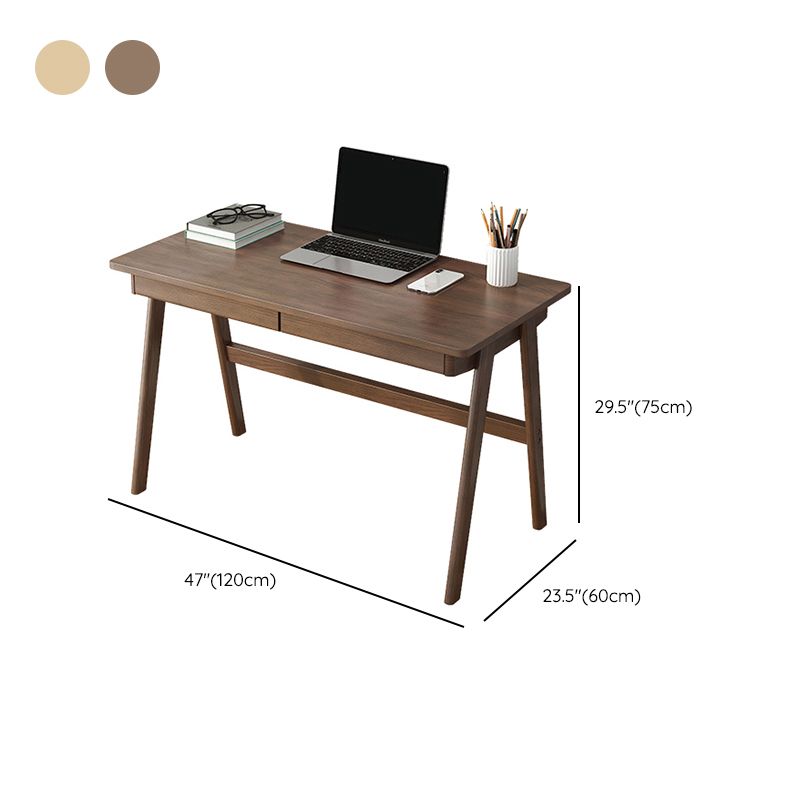 Modern Solid Wood Desk with Chair Study Desk Home Desk with Drawer Student Table