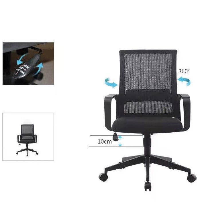 Contemporary High Back Office Chair Black Task Microfiber Chair