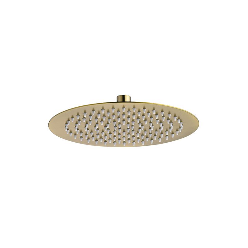 Polished Brass Round Fixed Shower Head Stainless Steel Wall-Mount Showerhead