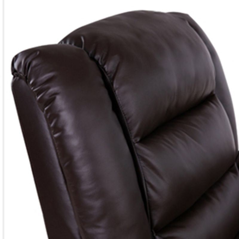 Traditional Style Standard Recliner Genuine Leather in Dark Brown Indoor Recliner Chair