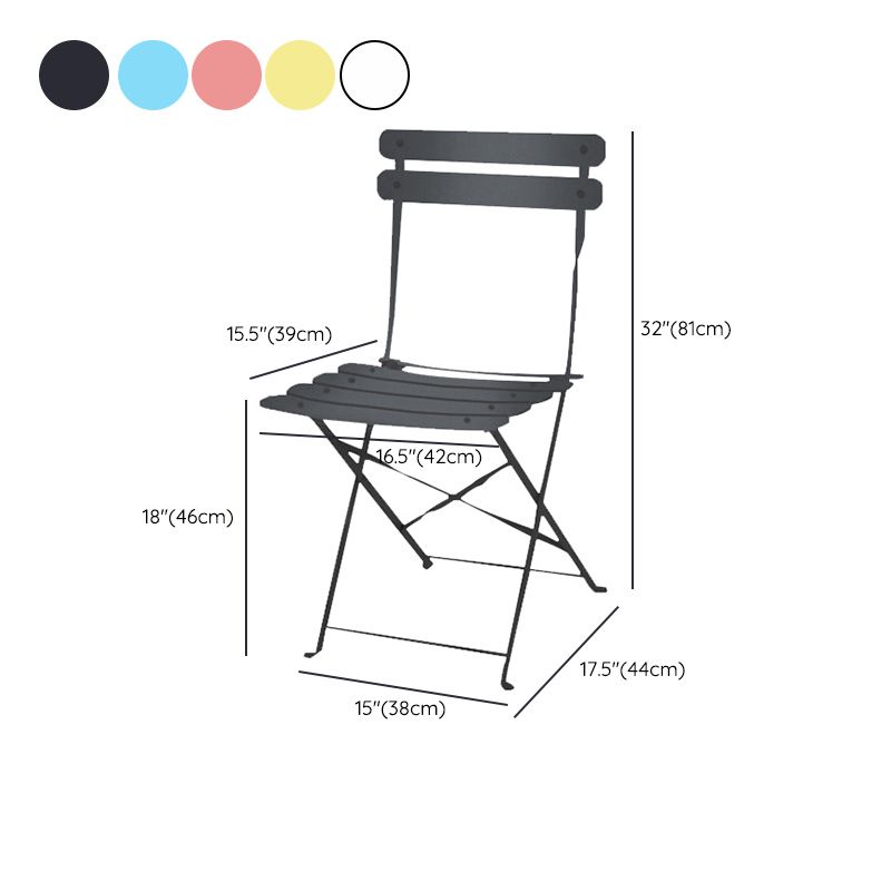 16" Wide Contemporary Side Chair Folding Open Back Patio Dining Chair