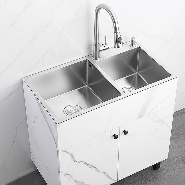 Modern Style Kitchen Sink Stainless Steel All-in-one Kitchen Sink with Storage Box