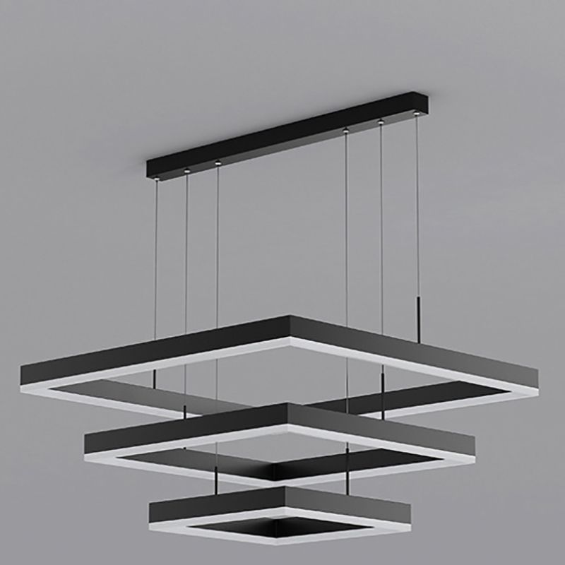 Multi-Layer Chandelier LED Hanging Pendant Light Fixture with Acrylic Shade for Bedroom