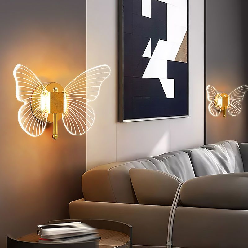 Modernism Butterfly Bath Vanity Lighting Metal Golden Vanity Lamp for Bathroom