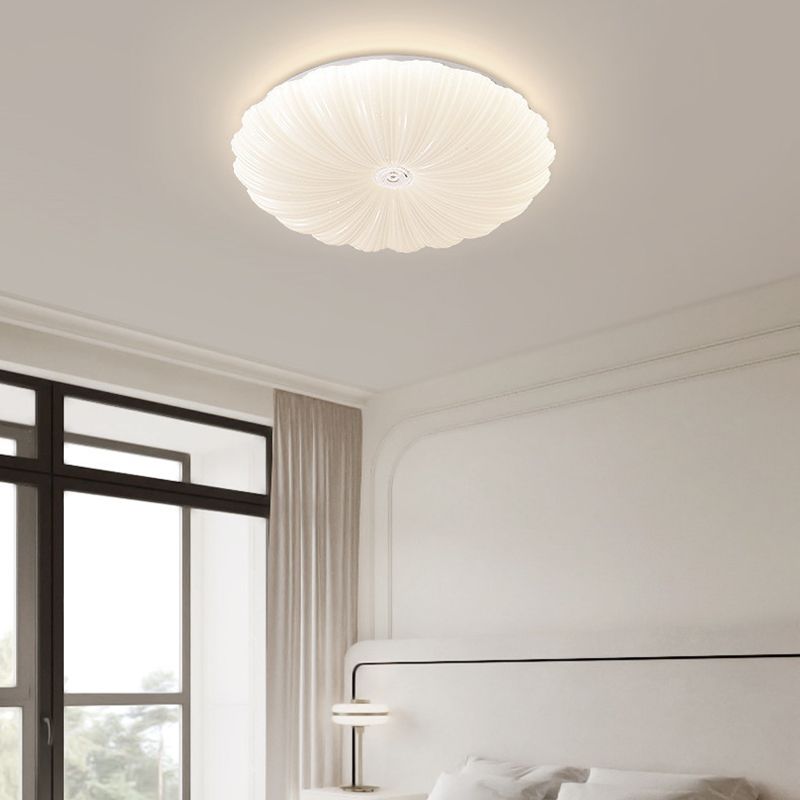 Contemporary 1 - Light Flush Mount Light in White Iron and Acrylic LED Ceiling Flush