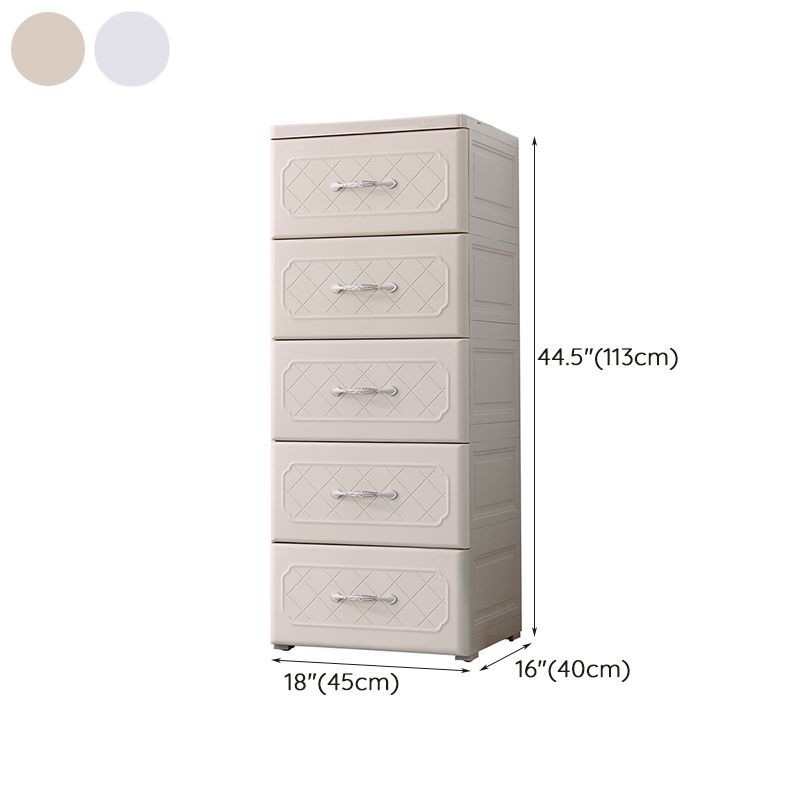 Modern Kids Dresser Set Plastic Vertical Nursery Dresser with Drawers for Home