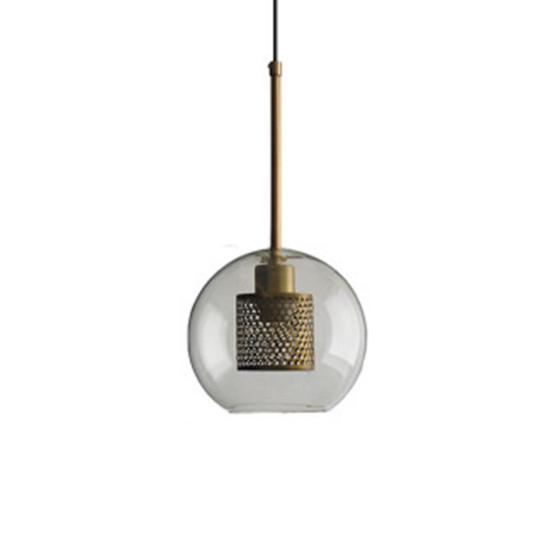 1 Globe Light Hanging Plafond Loulages Industriel Symcoles de pendentif en verre transparent pour restaurant