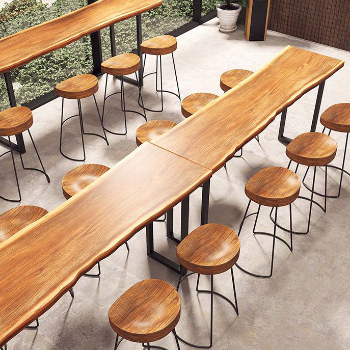 Pine Wood Bar Dining Table Modern Rectangle Bar Table for Dining Room Balcony