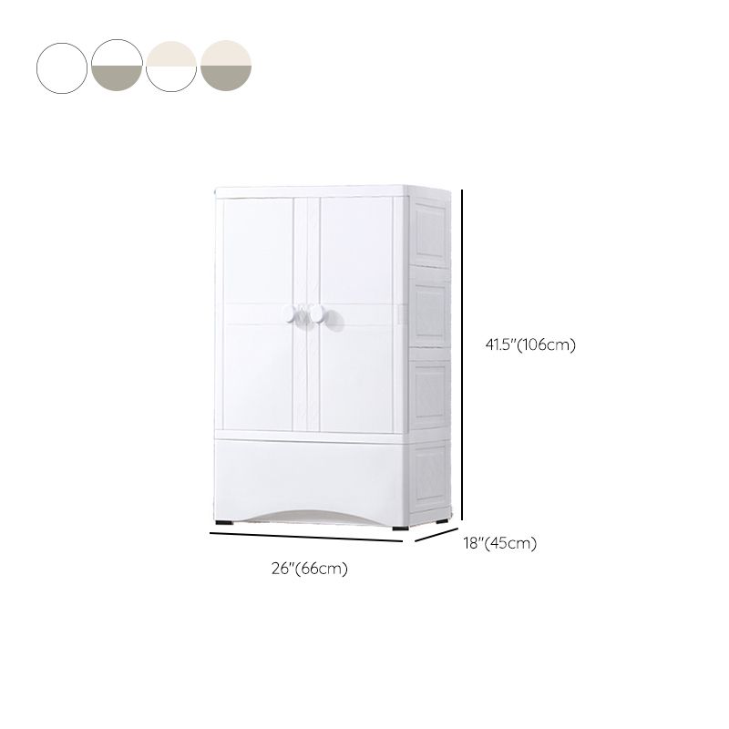 Modern Style Kid's Wardrobe Plastic Wardrobe Closet with Garment Rod