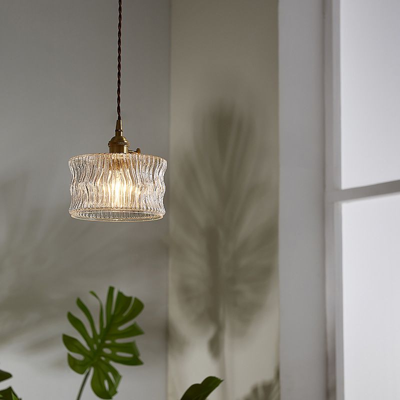 1-licht cilinder Opgehangen verlichtingsarmatuur Vintage Hanglichtkit voor slaapkamer