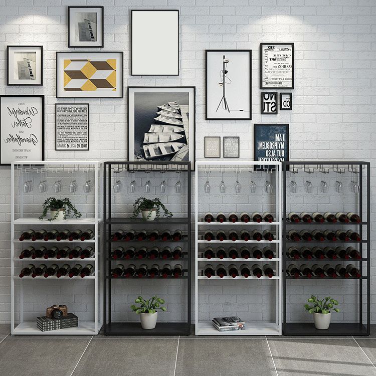 Modern Metal Floor Wine Holds up to 18 Bottles Wine Racks for Kitchen