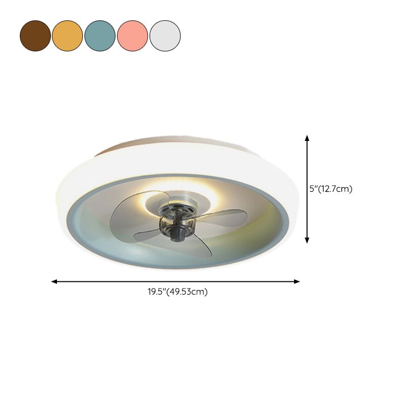 Polish Finish Fan with Light Modernism 3-Blade LED Ceiling Fan for Foyer