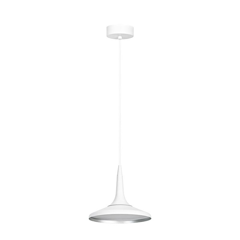 Witte trechterophanging Hanger Noordse aluminium 1 lamp eetkamer hangende verlichtingsarmatuur