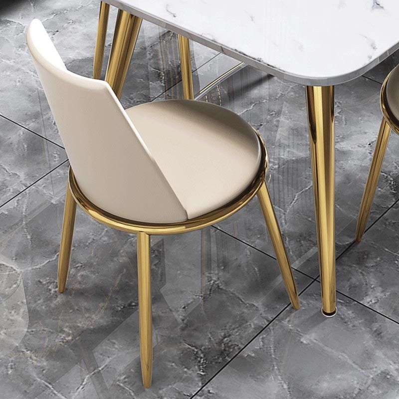 Glam Dining Side Chair Upholstered Side Chair with Gold Legs for Dining Room