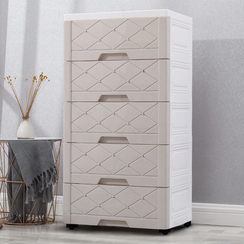 Modern Kids Dressers Vertical Plastic Nursery Dresser with Drawers