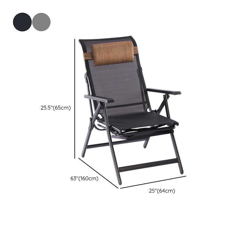 Modern Metal Single Ergonimic Recliner with Pillow Adjustable Solid Color