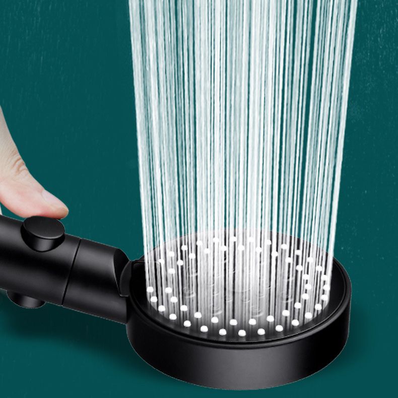 Round Pressurized Shower Head 6-Setting Adjustable Water Flow Handheld Shower Head