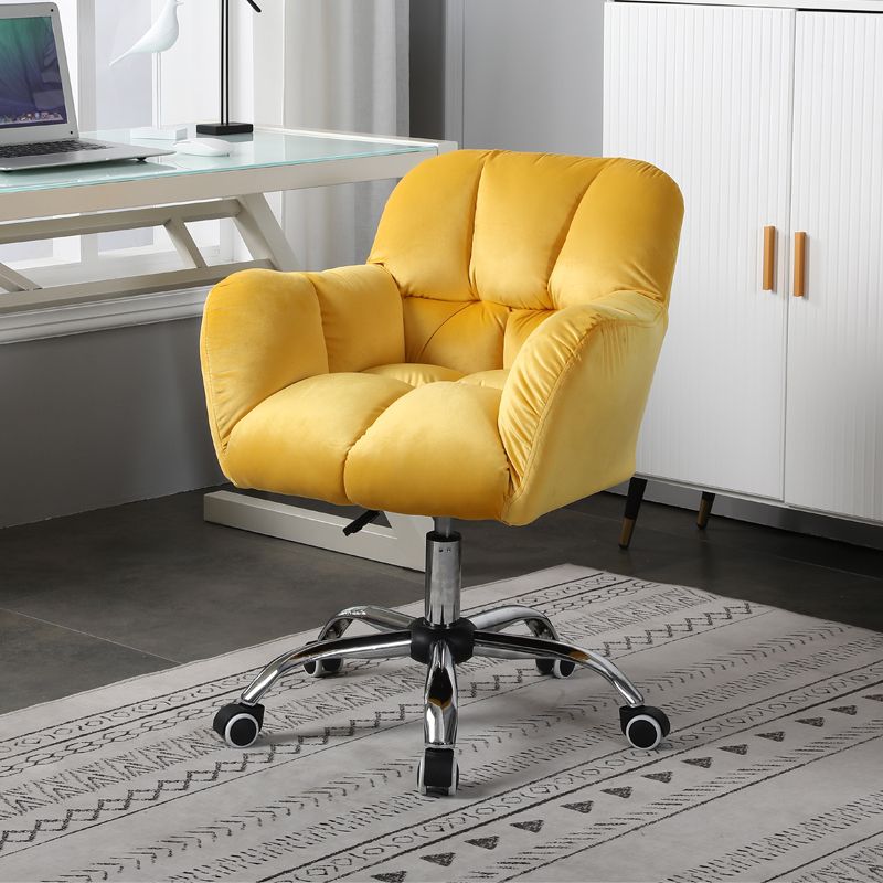 Armless Office Chair Distressing Ergonomic Desk Chair with Wheels for Room